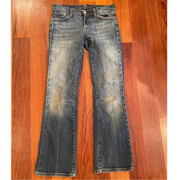 7 For All Mankind Denim - 7 For All Mankind Womens Low Waist Flare Jeans SZ 28, $195